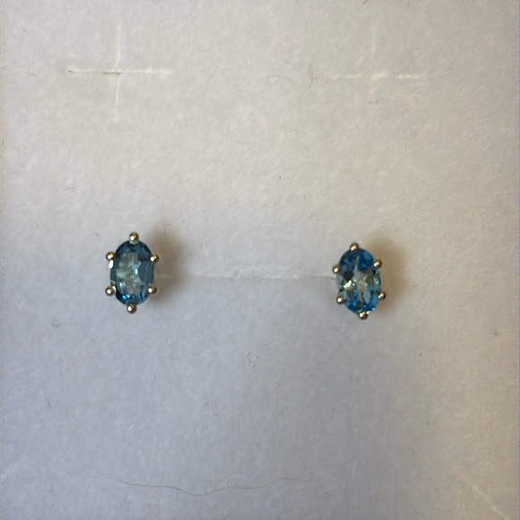 🩵 NEW Natural Swiss Blue Topaz S925 Sterling Silver Stud Earrings - Picture 2 of 3